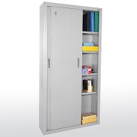 Sliding door storage cabinet